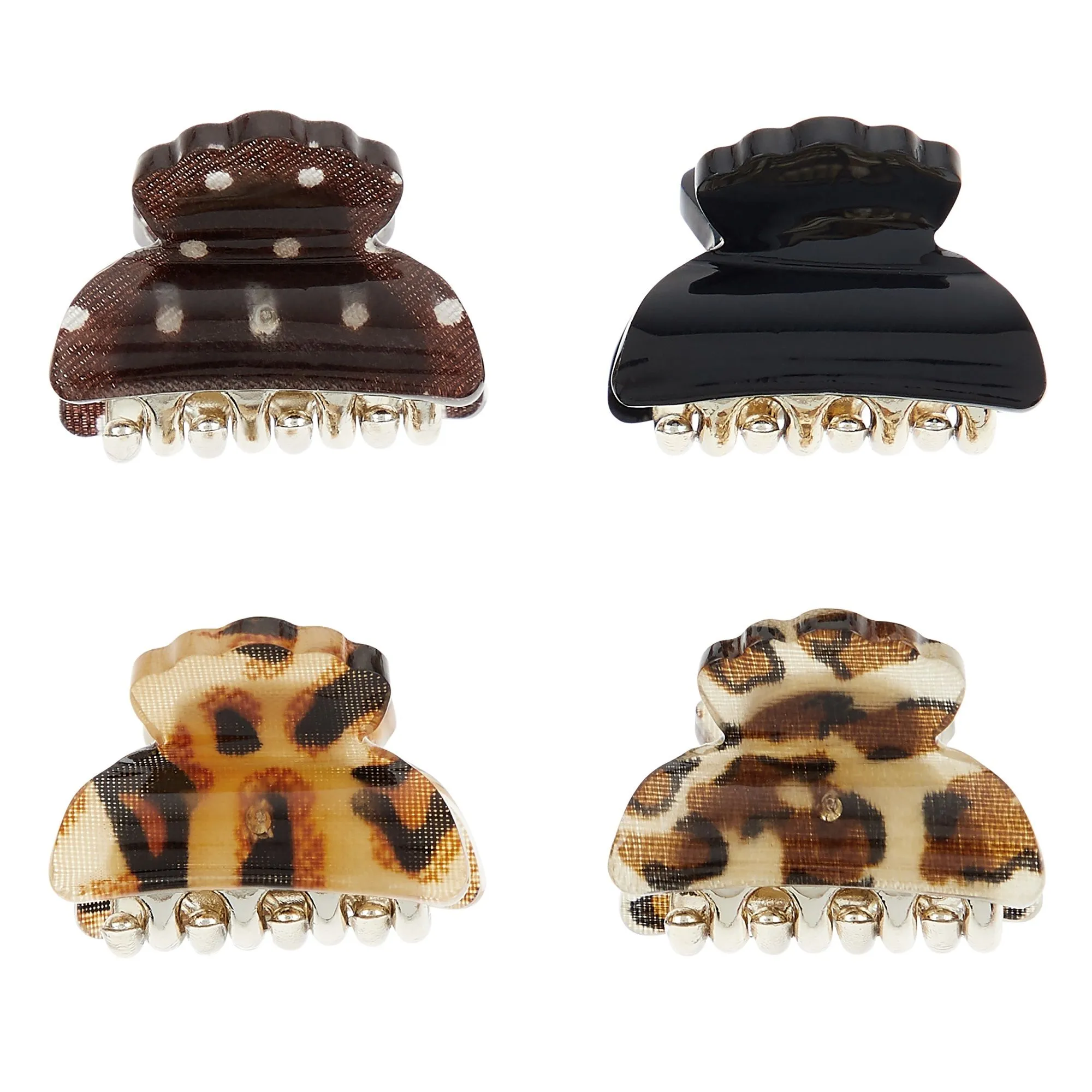 Accessorize London 4x Mini Animal Bulldogs