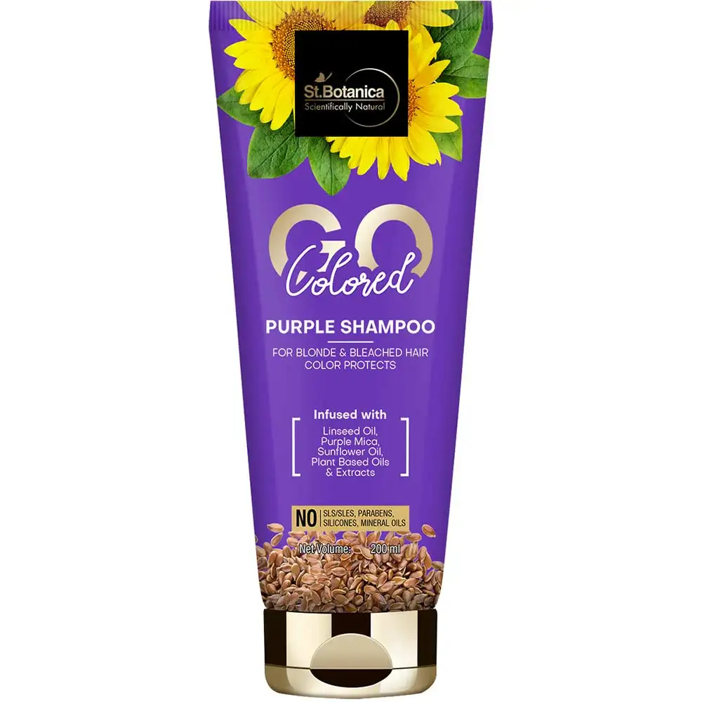 St.Botanica GO Colored Purple Hair Shampoo,  200 ml  with Linseed, Purple Mica, Sunflower Oil