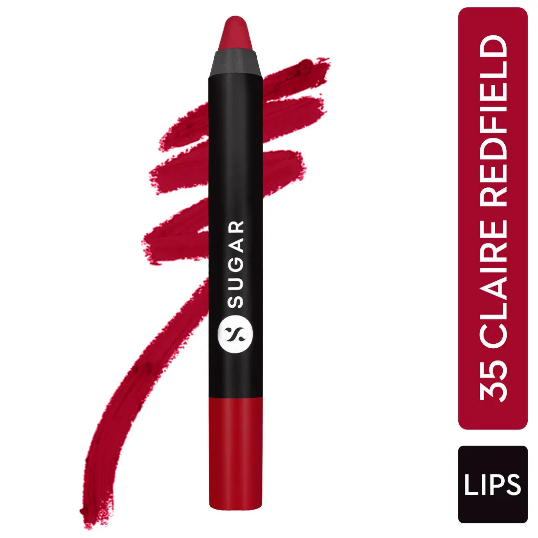 SUGAR Matte As Hell Crayon Lipstick - 35 Claire Redfield (Pure red) (2.8 g)