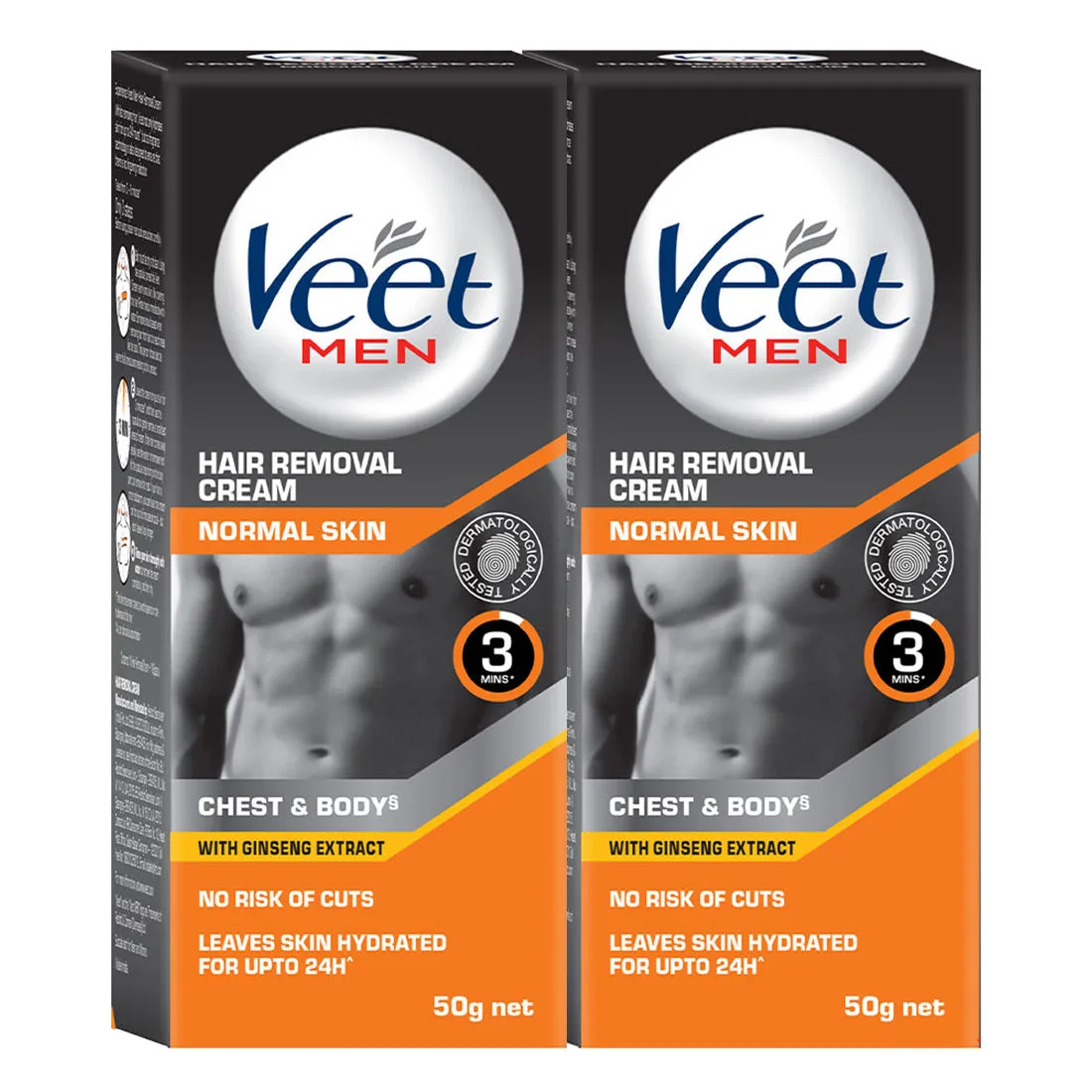 Veet Hair Removal Cream For Men - Normal Skin (Pack Of 2)