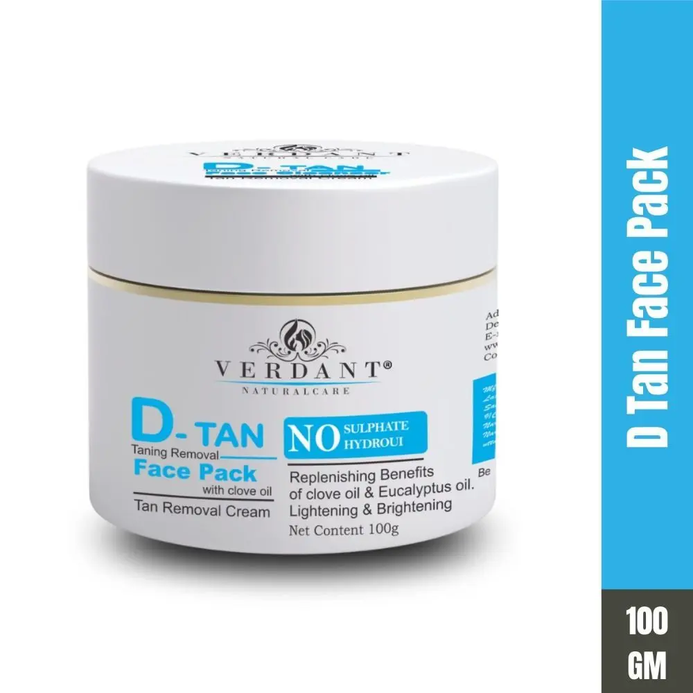 Verdant Natural Care Tan Removal & De Tan Face Pack (100 ml)