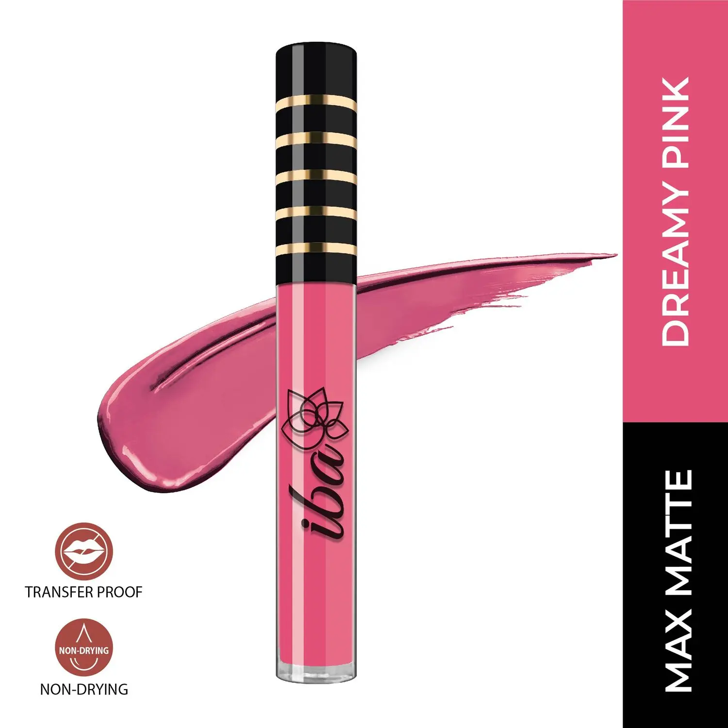 Iba Maxx Matte Liquid Lipstick Shade - Dreamy Pink, 2.6Ml, Transfer Proof, Velvet Matte Finish Creamy Lipstick, Highly Pigmented And Long Lasting, Full Coverage, Non-Drying, 100% Vegan & Cruelty Free