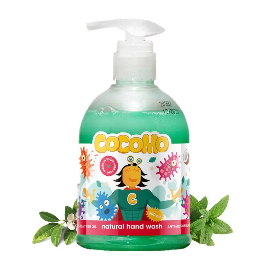 Cocomo Natural Hand Wash With Tea Tree and Spearmint Oil - Safe For The Entire Family, Age 4 + (300 ml)