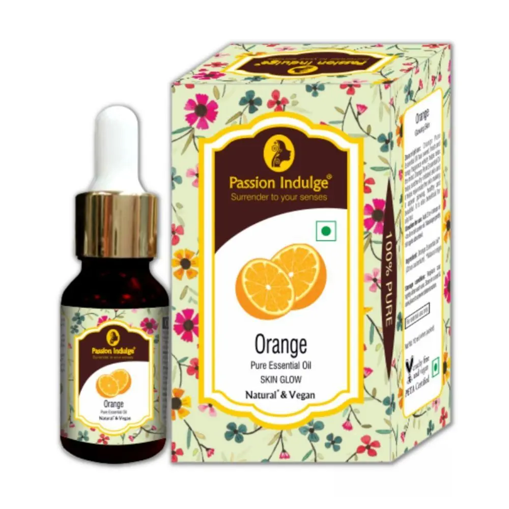 Passion Indulge Orange Essential Oil for Glowing Skin, Anti-Aging and Oily Hair -10ml