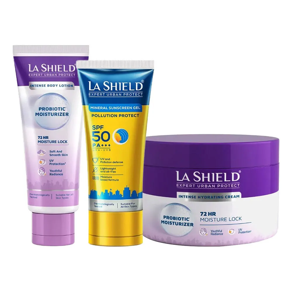 La Shield Pollution Protect Sunscreen + Probiotic Moisturizer Combo