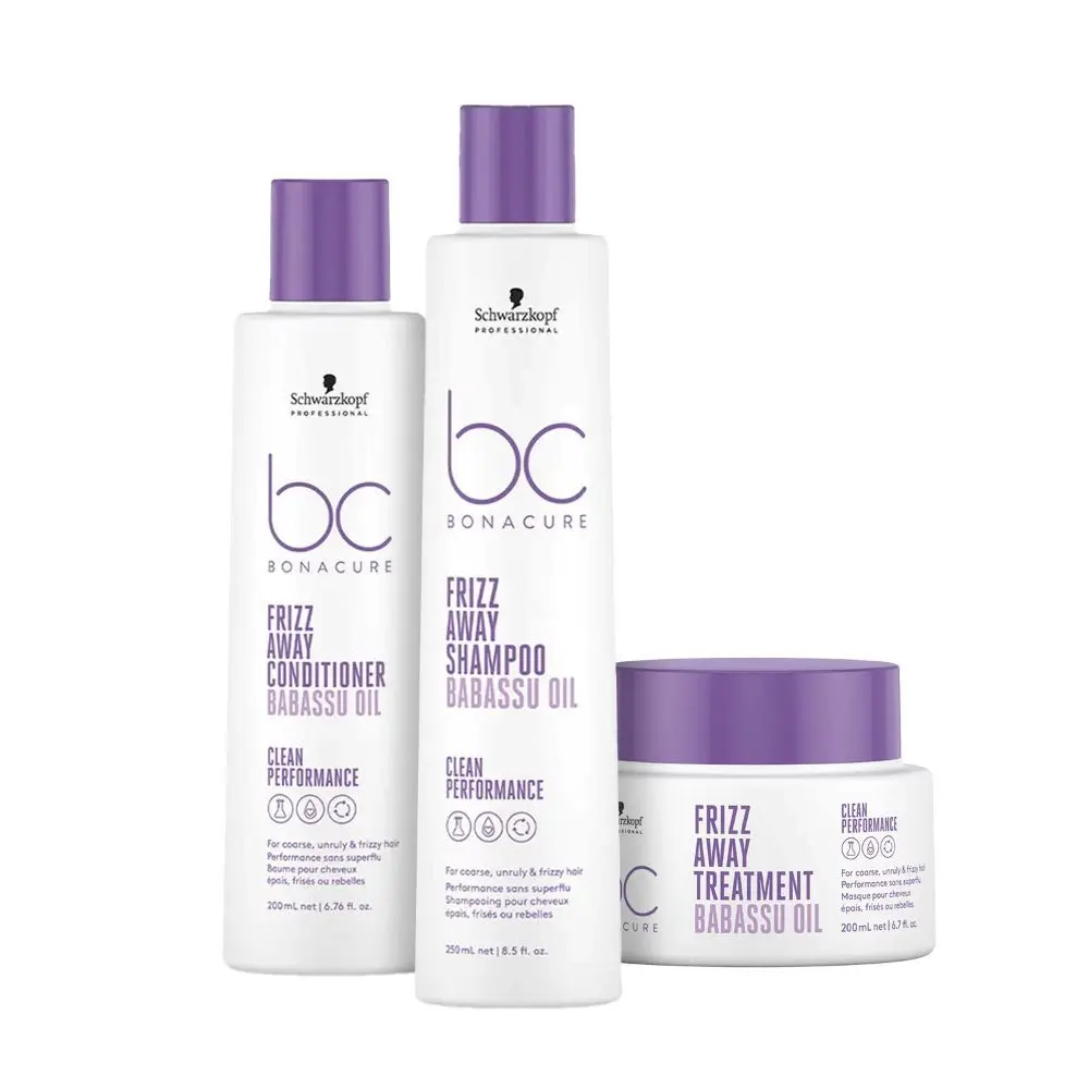 Schwarzkopf Professional Bonacure Frizz Away with Babassu Oil Shampoo + Conditioner + Mask Combo(250 ml + 200 ml+ 200 ml)