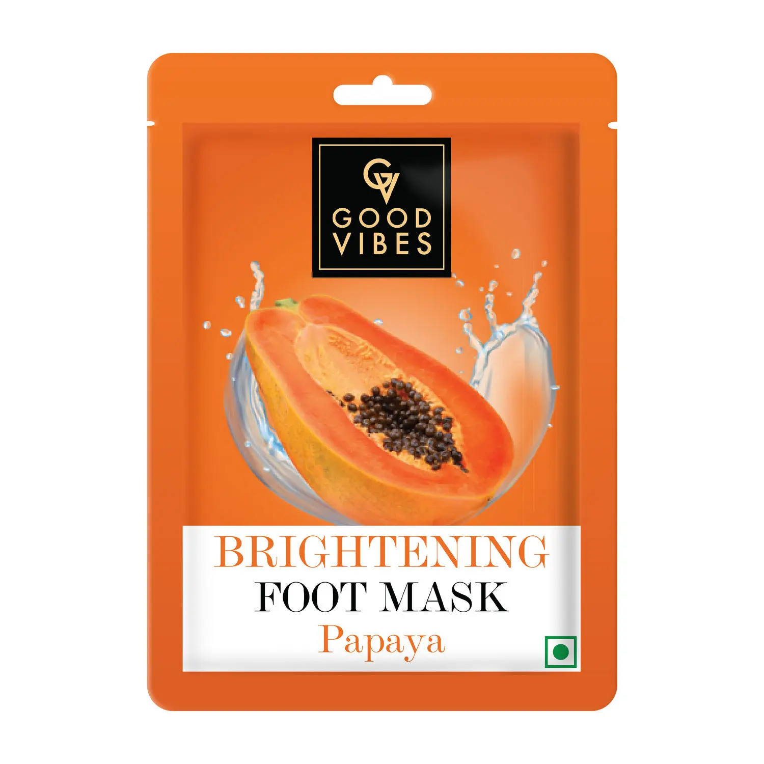 Good Vibes Papaya Brightening Foot Mask | Glowing, Smoothening | Vegan, No Parabens, , No Sulphates, No Animal Testing, No Alcohol (20 g)