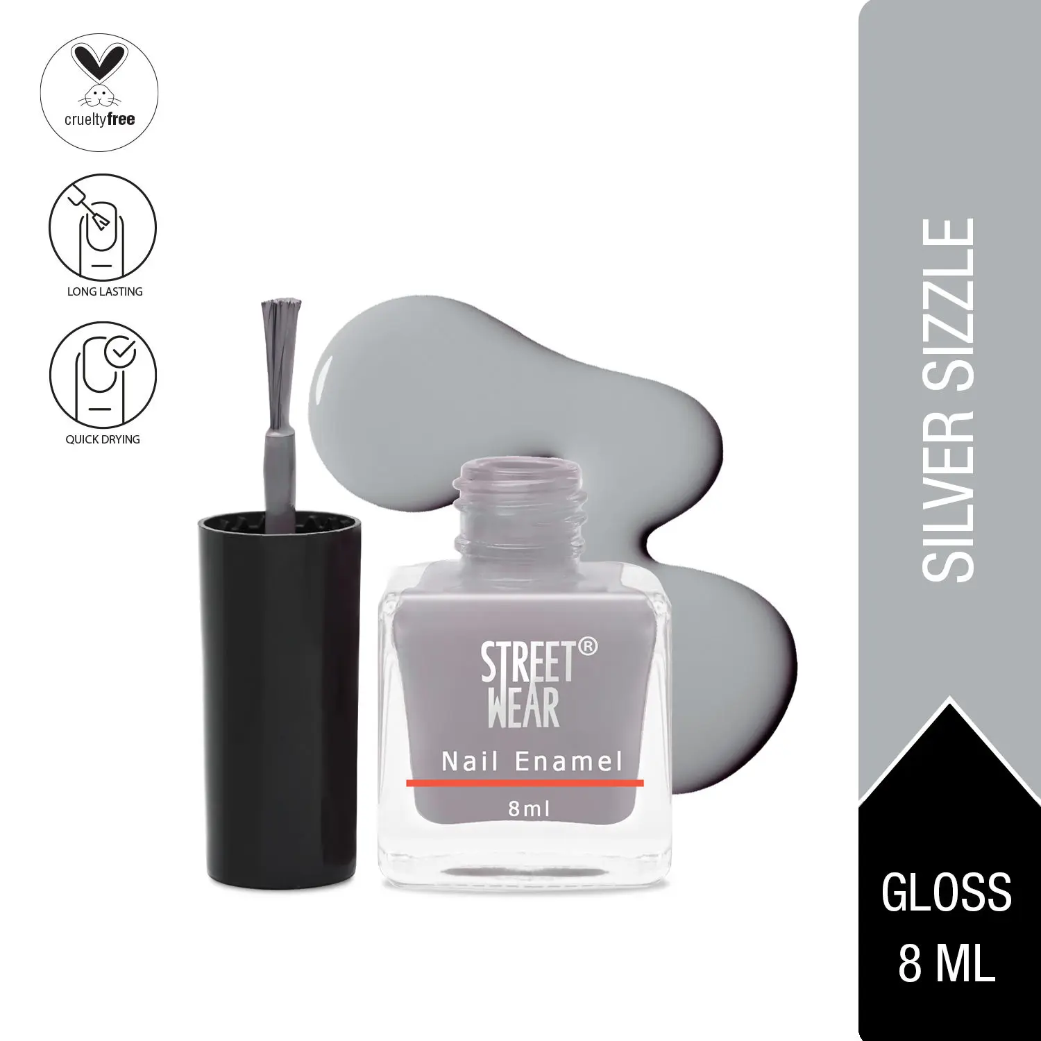 Street Wear Nail Enamel (Revamp) Silver Sizzle (8 ml)