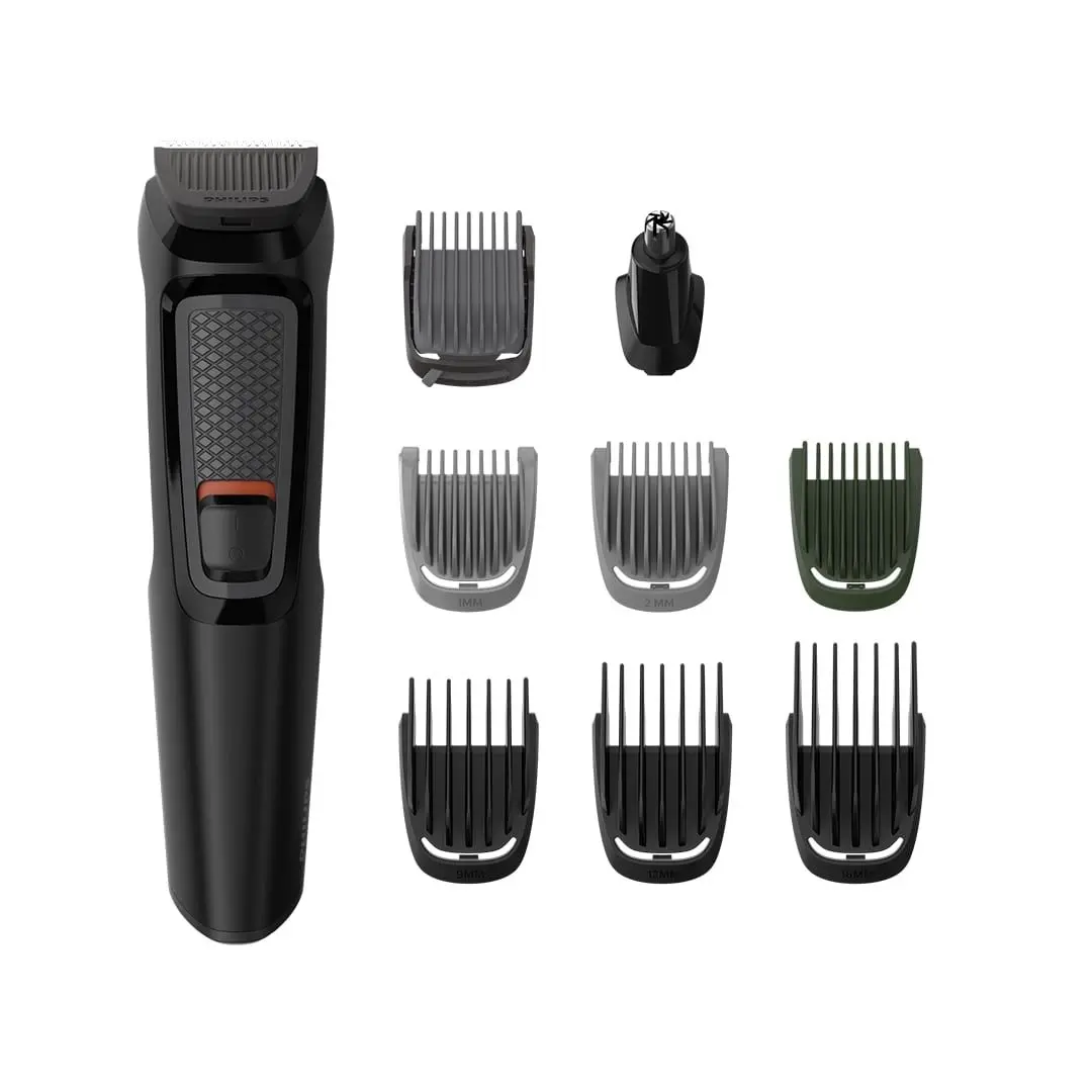 Philips Multi Grooming Kit MG3710/65, 9-in-1, Face, Head and Body - All-in-one Trimmer. Self Sharpening Stainless Steel Blades, No Oil Needed, 60 Mins Run Time