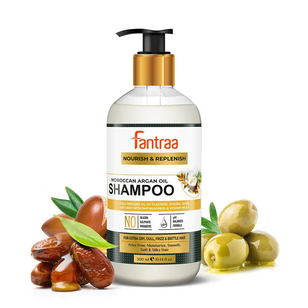 Fantraa Moroccan Argan Oil Shampoo For For Make Frizz Free Smooth Hair With Moroccan Argan & Jojoba Oil (300 ml)