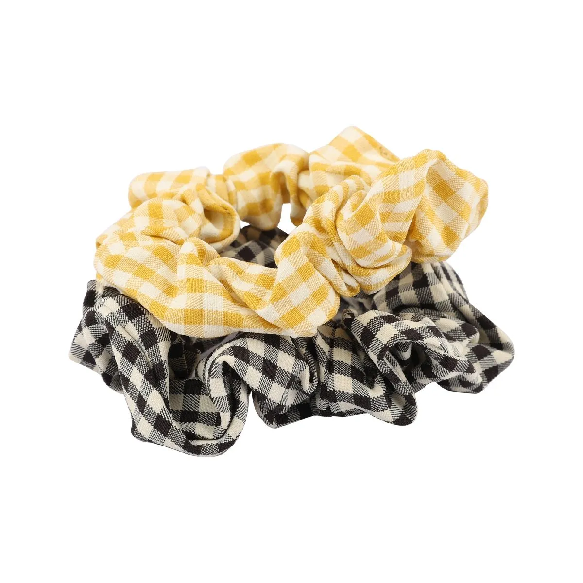 Bellofox Plaid Scrunchies - Set Of 2