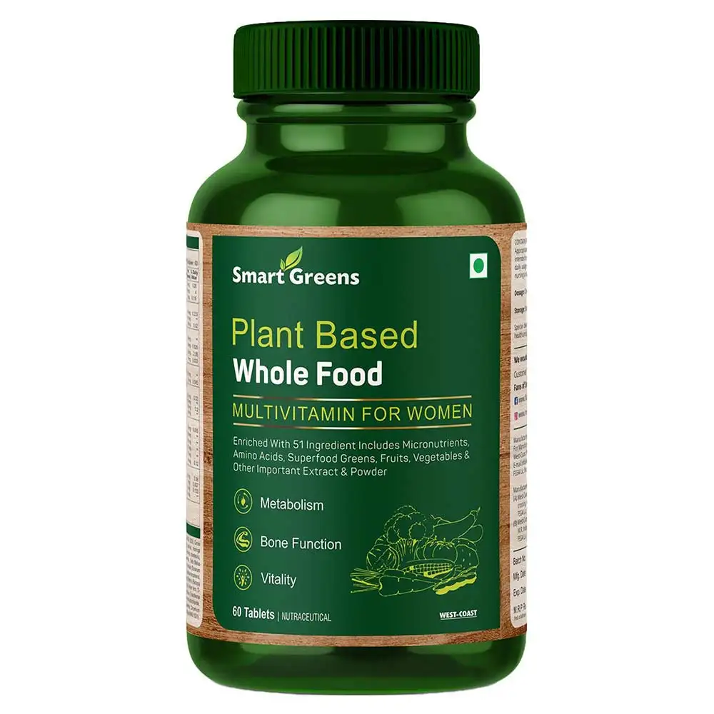 Smart Greens Plant Based Multivitamin for Women,  60 tablet(s)  Unflavoured