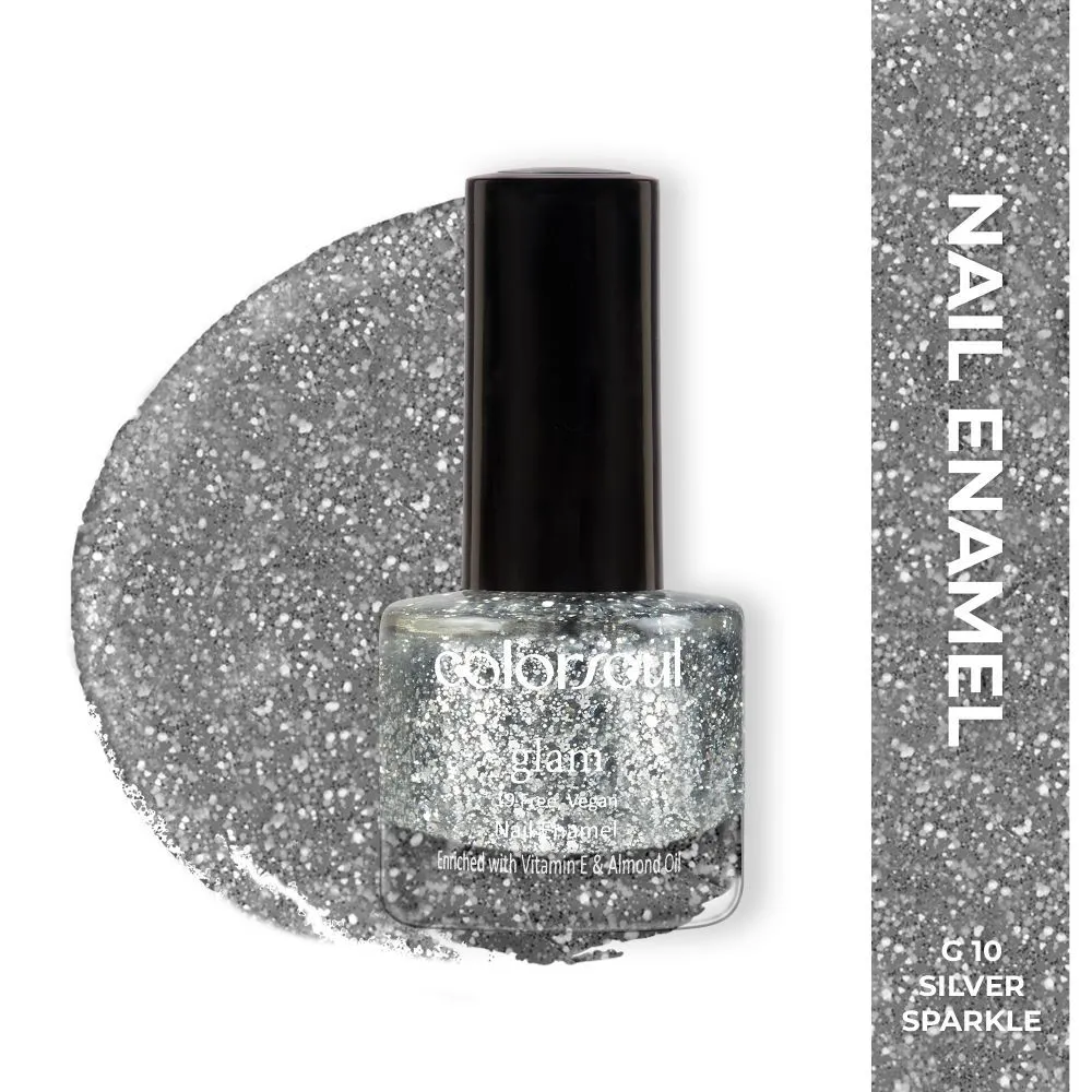 ColorSoul Glam Nail Enamel - Silver Sparkle