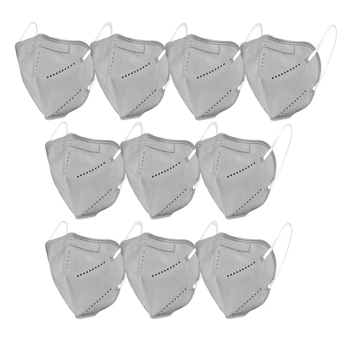 OOMPH Pack Of 10 Anti-pollution Reusable 5-layer Mask - Grey