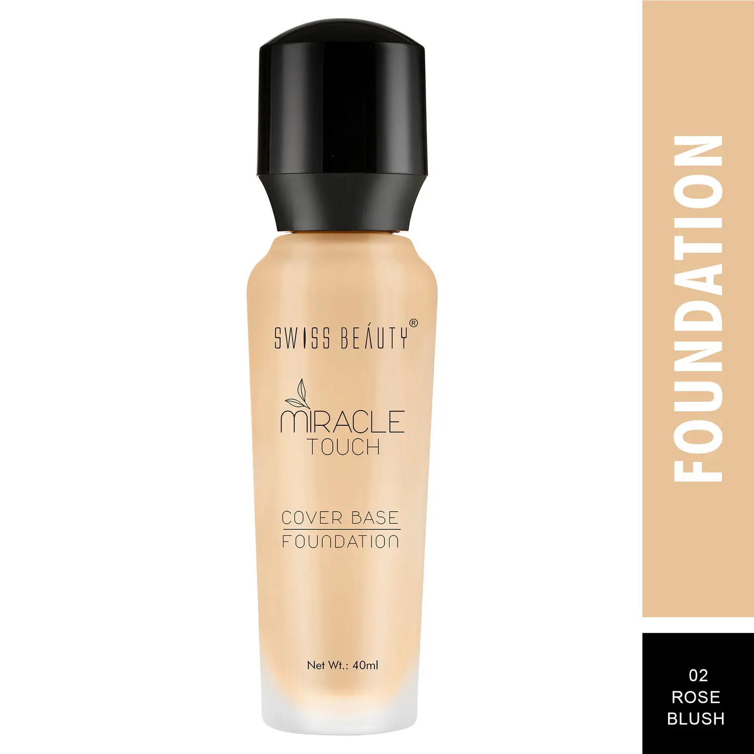 Swiss Beauty Miracle Touch Cover Base Foundation - Rose-Blush (40 ml)