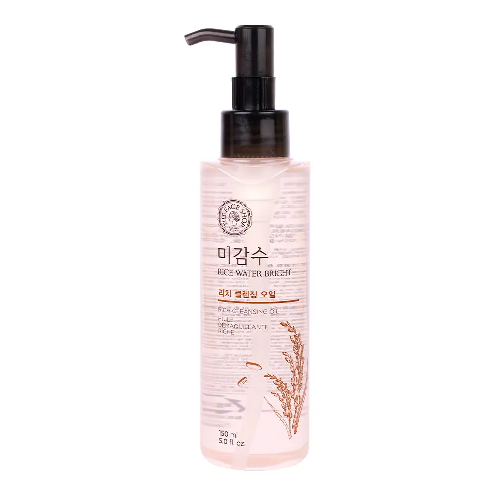 The Face Shop Rice Water Bright Rich Cleansing Oil, effective makeup remover on heavy makeup & impurities 150 ml