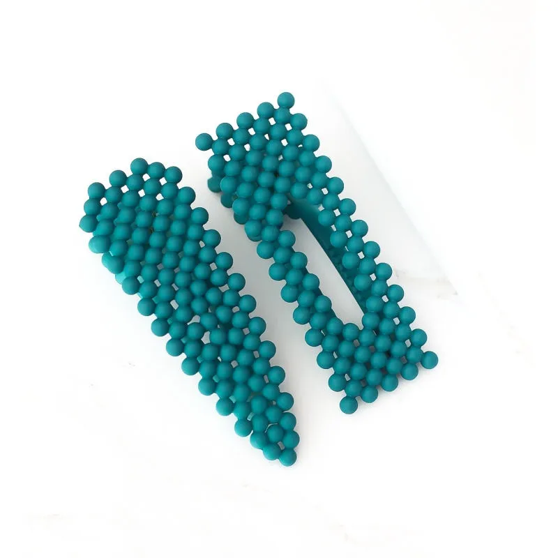 Bellofox Set Of 2 Teal Green Beaded Alligator Hair Clips