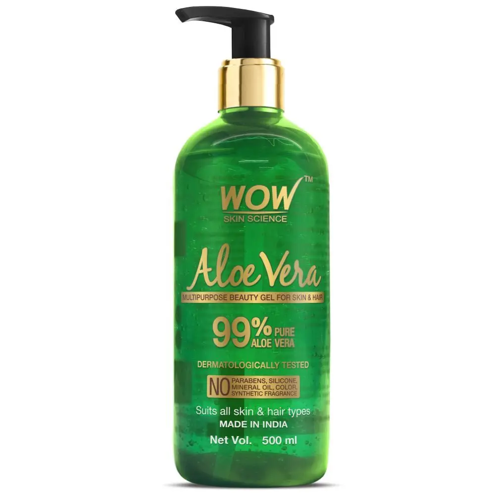 WOW Skin Science 99% Pure Aloe Vera Gel - Ultimate for Skin and Hair - No Parabens, Silicones, Mineral Oil, Color, Synthetic Fragrance - 500ml