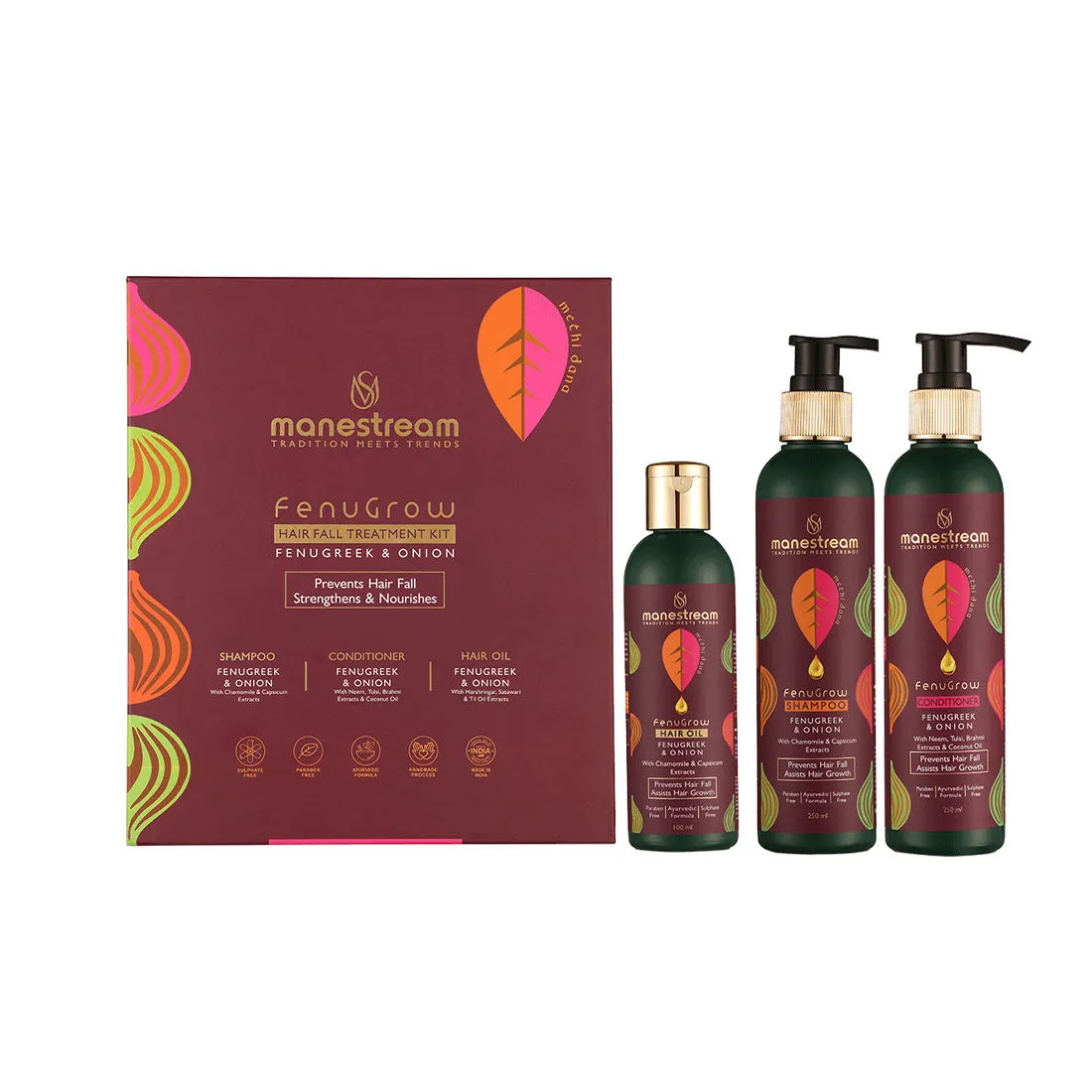 Manestream Fenugrow Hairfall Treatment Kit with Fenugreek & Onion