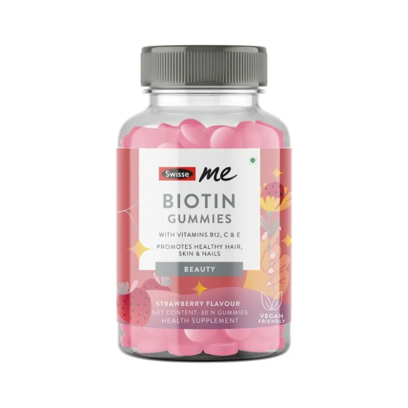 Swisse Biotin Gummies With Vitamin B12, C & E For Healthy Hair, Skin & Nails