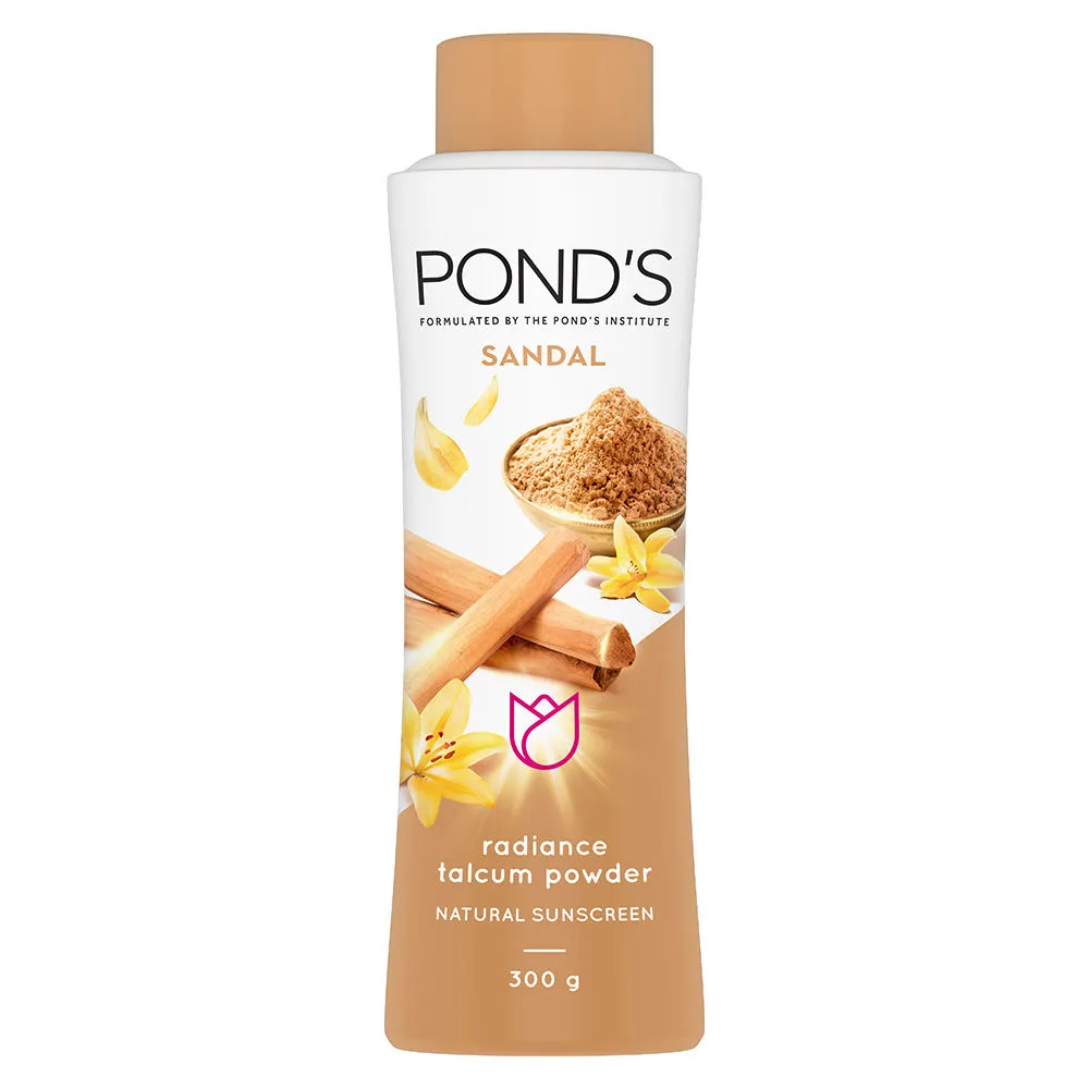 Ponds Sandal Radiance Talcum Powder Natural Sunscreen