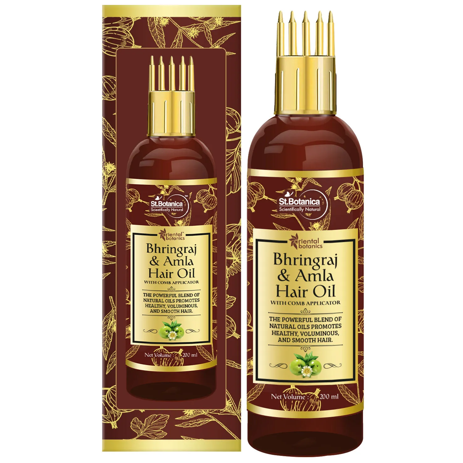 Oriental Botanics Bhringraj & Amla Hair Oil With Comb Applicator