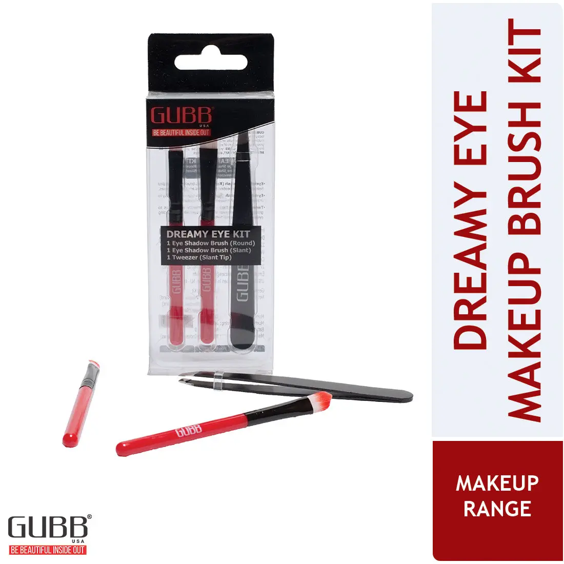 GUBB Dreamy Eye Kit, Professional Eye Makeup Brushes & Slant Tip Tweezer