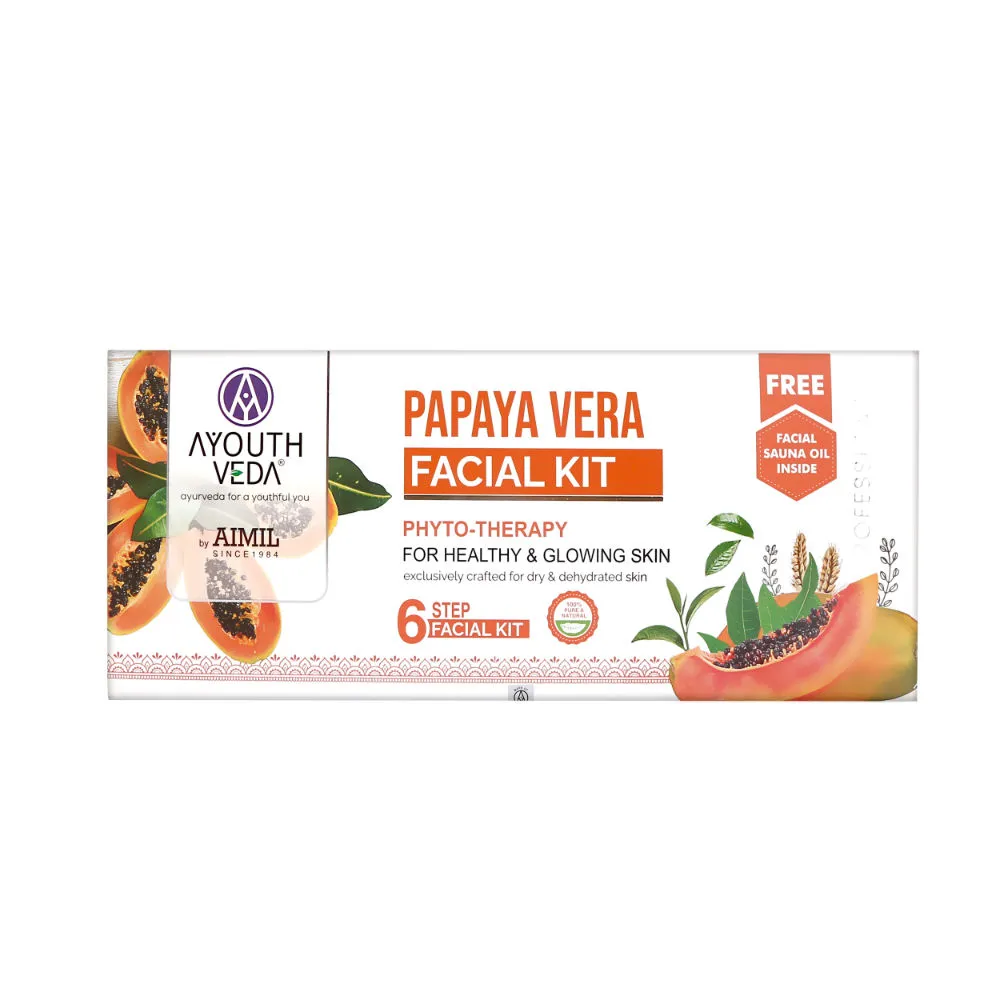 AyouthVeda Papaya Vera Facial Kit Phyto-Therapy for Healthy & Glowing Skin 6 Step Facial Kit