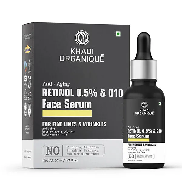 Khadi Organique Retinol 0.5% + Q10 Face Serum For Anti Aging