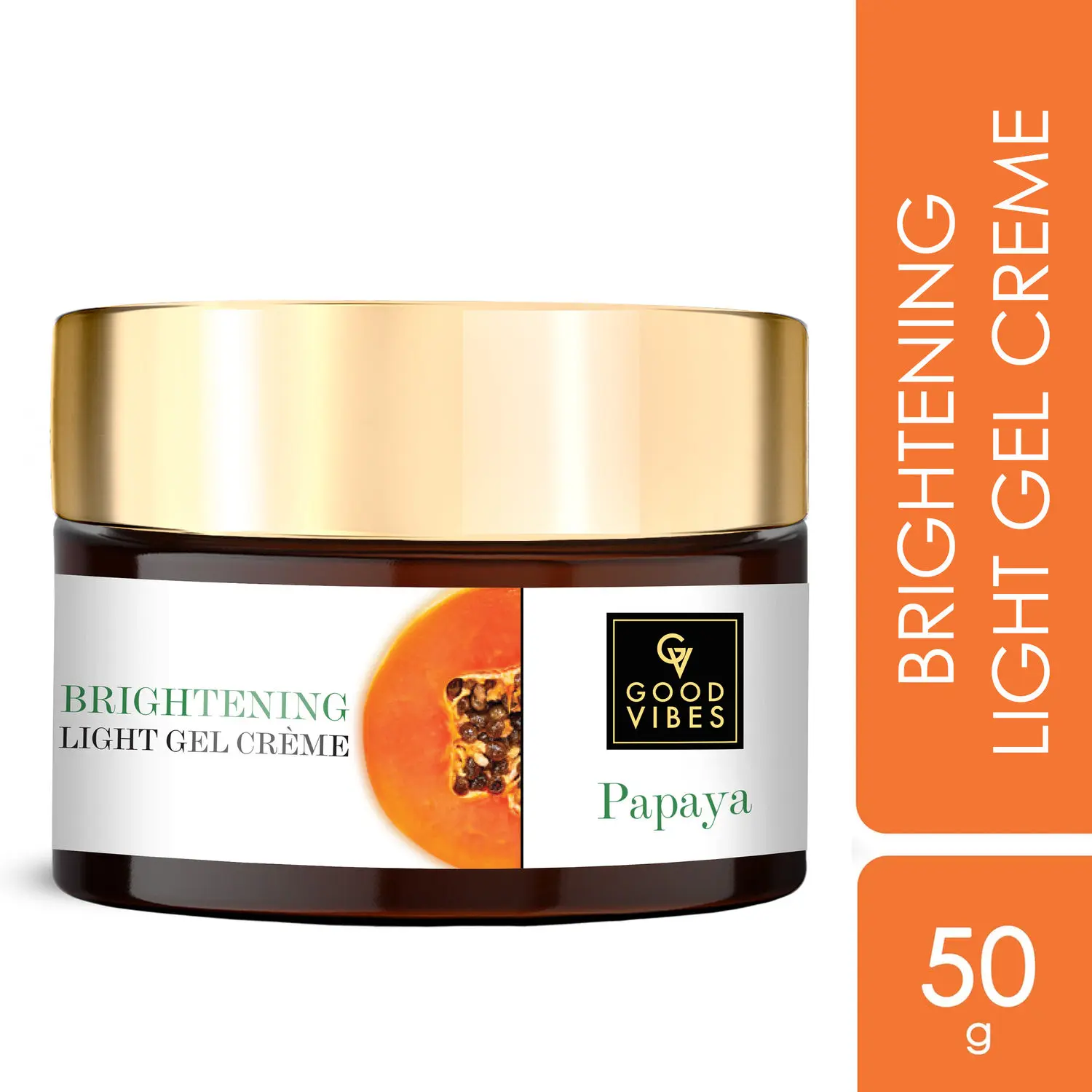 Good Vibes Papaya Brightening Light Gel Cream | Reduces Spots, Nourishing | No Parabens, No Sulphates, No Mineral Oil, No Animal Testing (50 g)