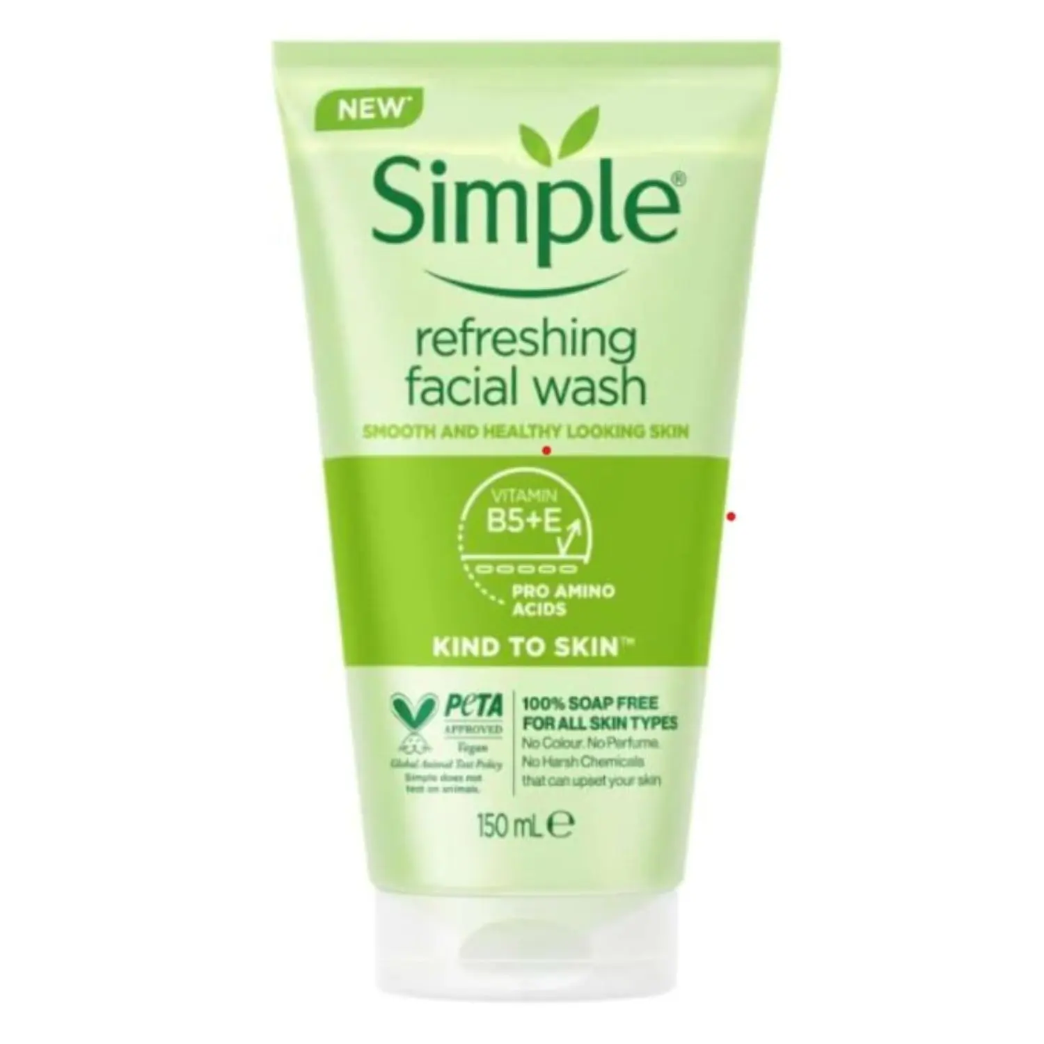 Simple Kind to Skin Refreshing Facial Wash | For all skin types | No Soap, No Added Perfume, No Harsh Chemicals, No Artificial Color, No Alcohol and No Parabens (150 ml)