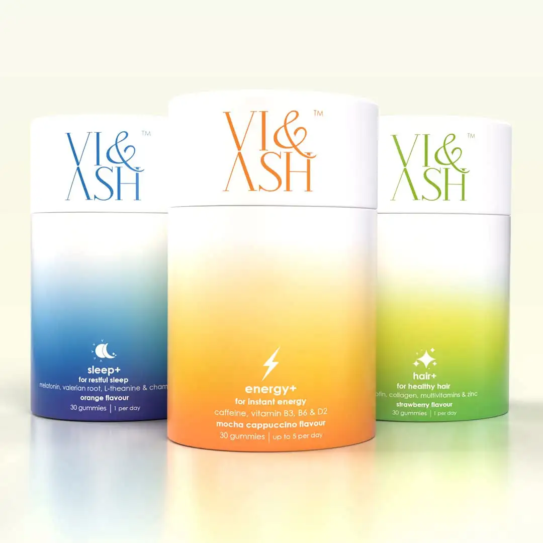 VI & ASH Complete Wellness - Hair+, Energy+ & Sleep+ Combo,  3 Piece(s)/Pack  Strawbeer, Mocha Cappuccino & Orange