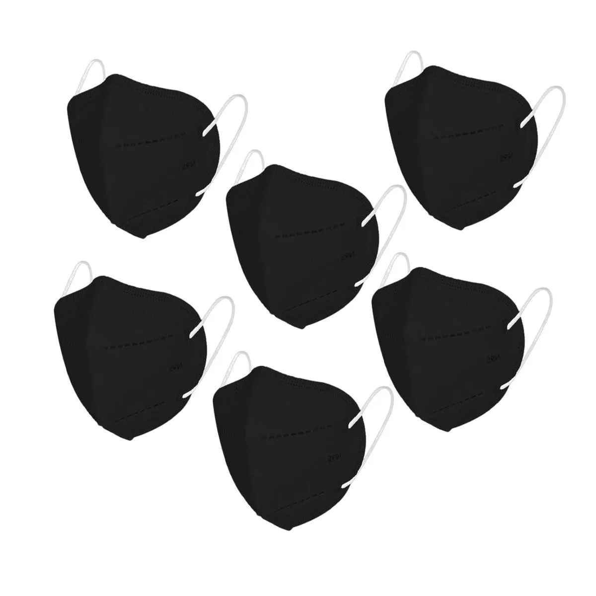 Fabula Pack Of 6 Kn95/N95 Anti-Pollution Reusable 5-Layer Mask (Black)