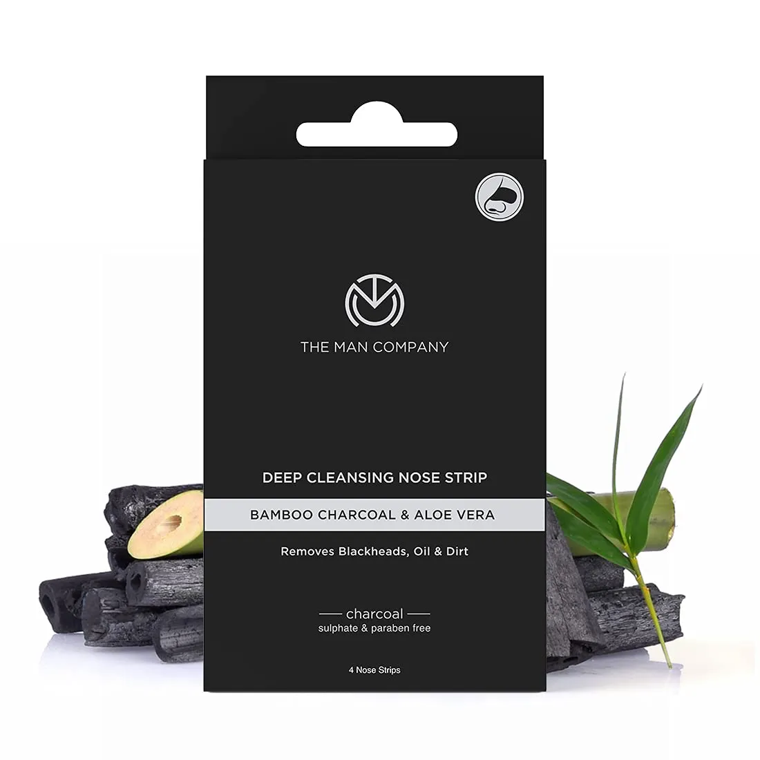 The Man Company Charcoal Nose Strips With Aloevera Extract (4 Strips)