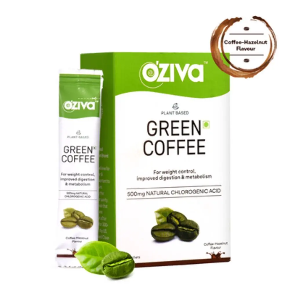 OZiva Plant Based Green Coffee for Better Weight Control,15 Sachets