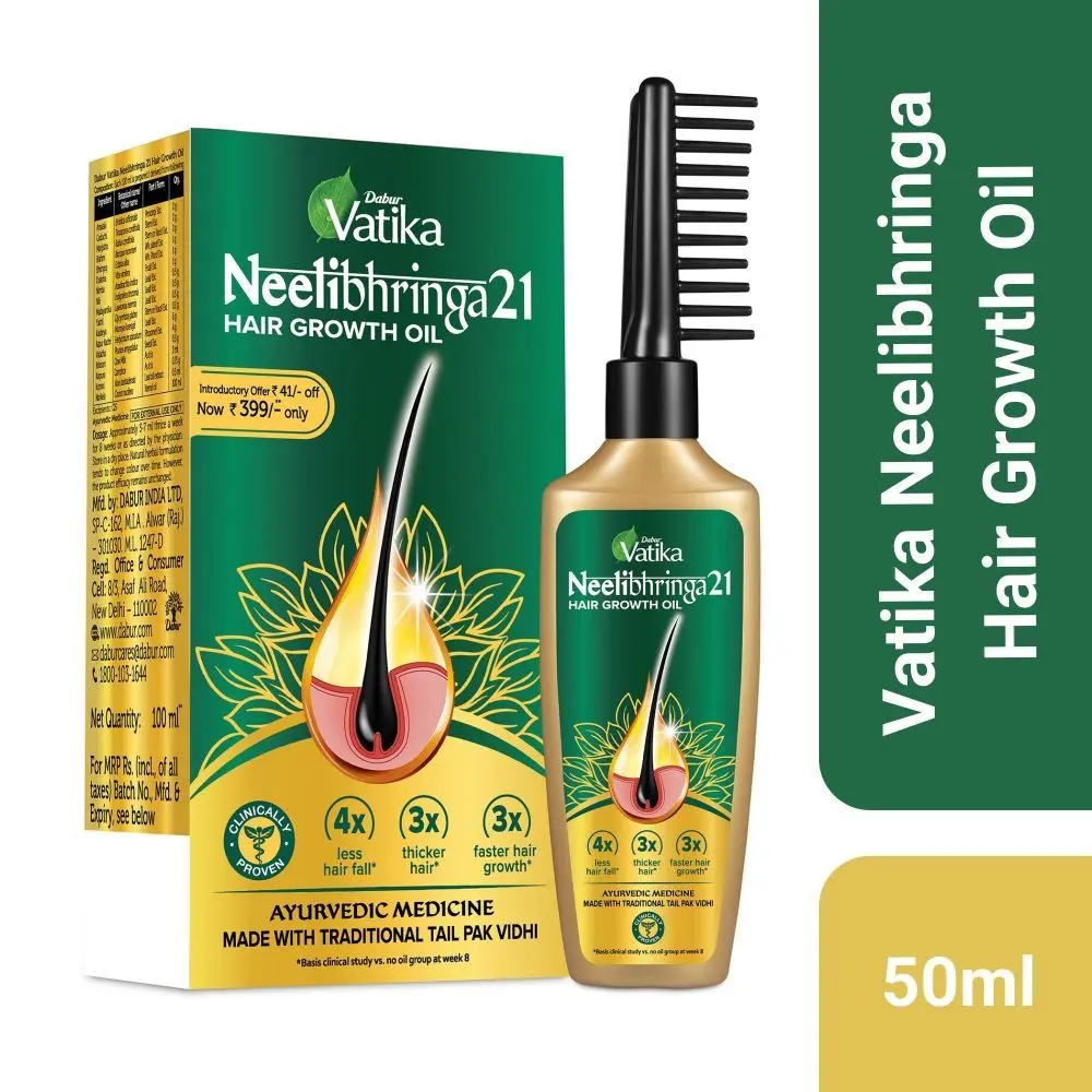 Vatika Neelibhringa 21 Hair Growth Oil - 50ml | New Hair Growth in 2 months, Clinically Proven