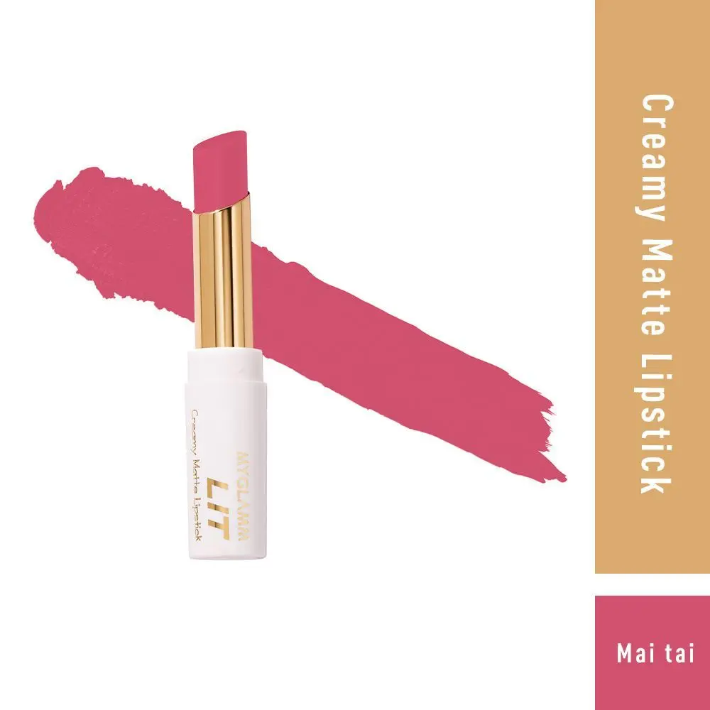 MyGlamm LIT Creamy Matte Lipstick-Mai Tai-3.7gm