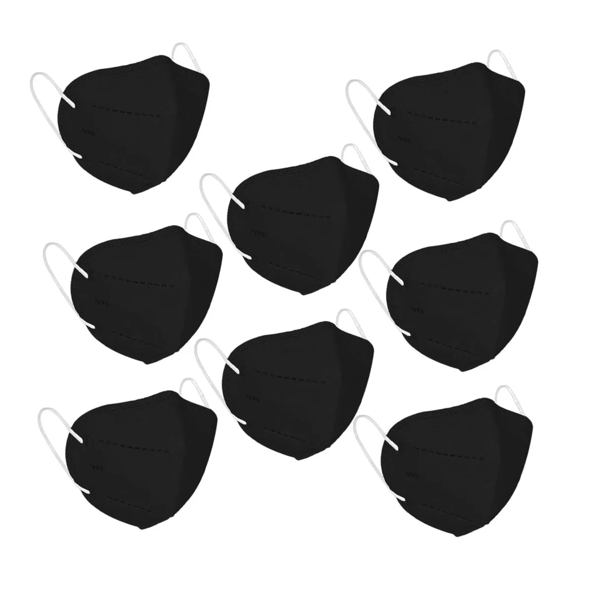 OOMPH Pack Of 8 Kn95/n95 Anti-pollution Reusable 5-layer Mask (black)