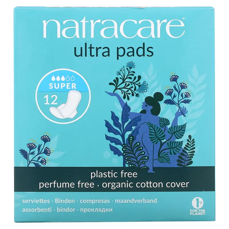 Ultra Pads, Organic Cotton Cover, Super, 12 Pads