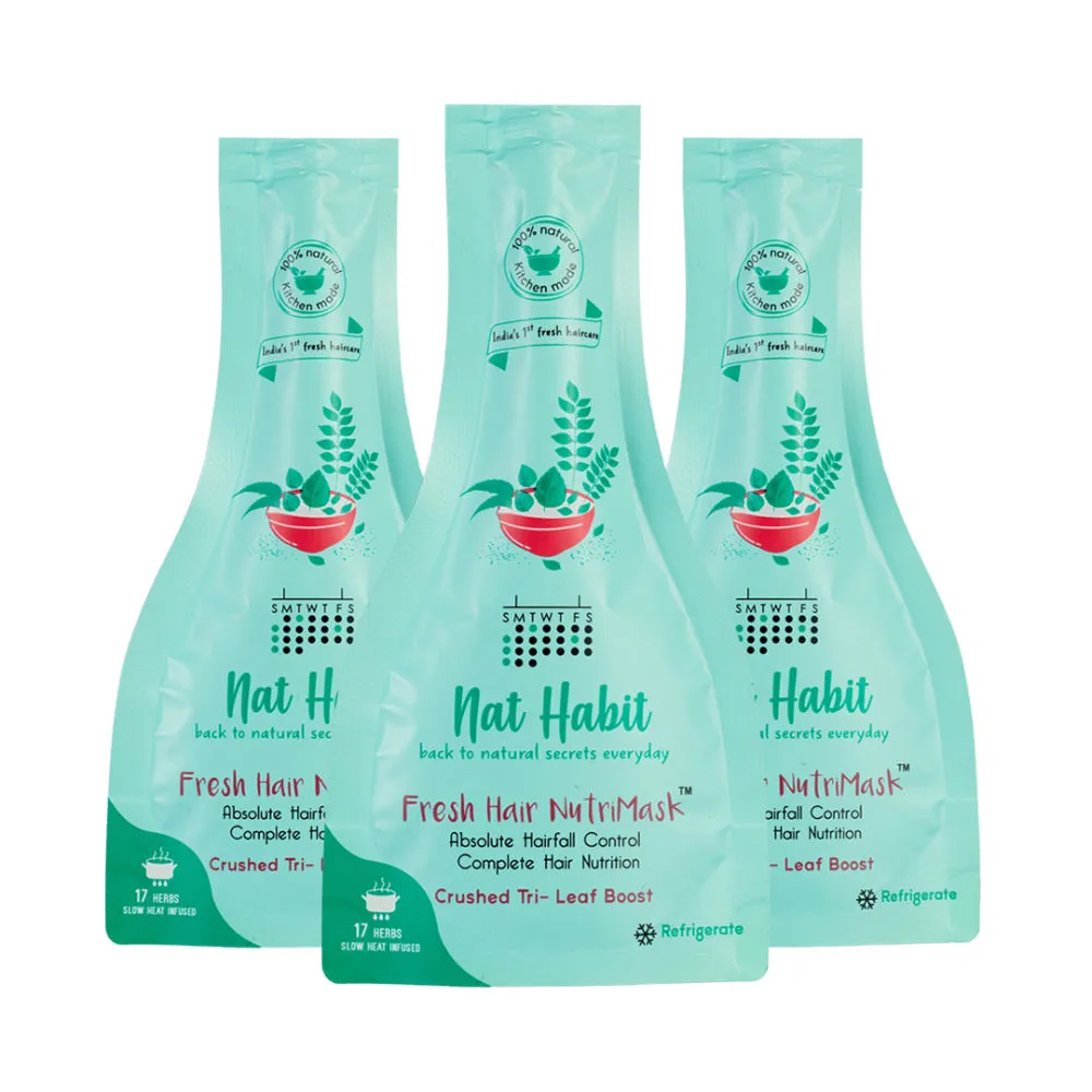 Nat Habit Fresh Hair Nutrimask Crushed Tri-leaf Boost - Pack Of 3