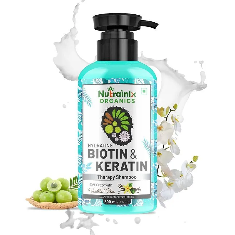 Nutrainix Organics Hydrating Biotin & Keratin Therapy Shampoo For Dry And Frizzy Hair