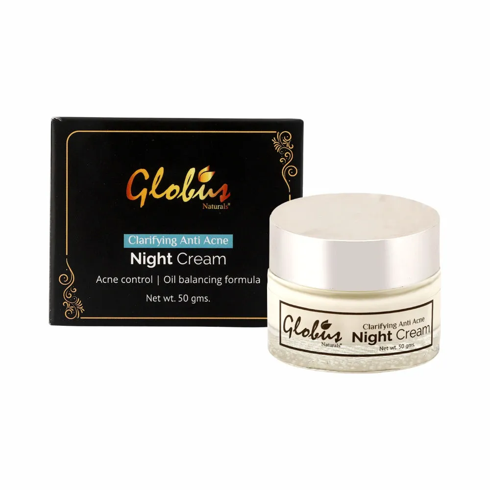 Globus Naturals Clarifying Anti Acne Night Cream for Acne Control & Oil Balancing Formula