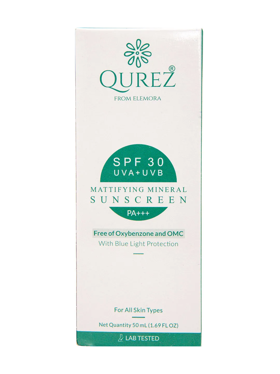 Qurez Mattifying SPF 30 Mineral Sunscreen with Blue Light Protection