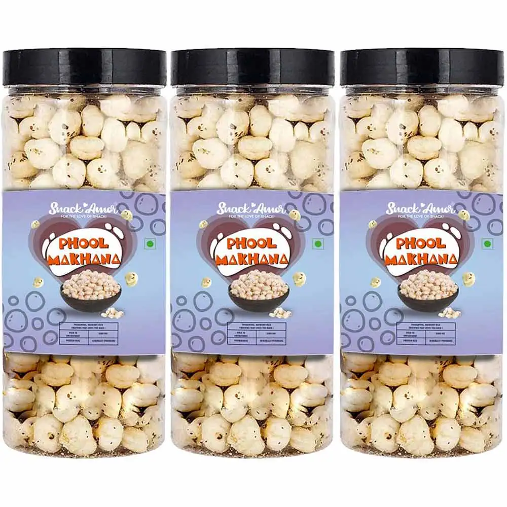 SnackAmor Phool Makhana,  Unflavoured (Pack of 3)  125 g