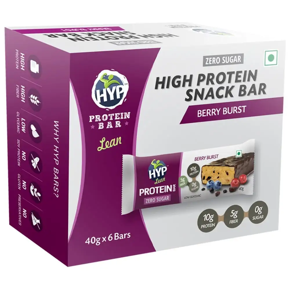 Hyp Lean Sugar Free Protein Bar (10g Protein),  6 bar(s)  Berry Burst