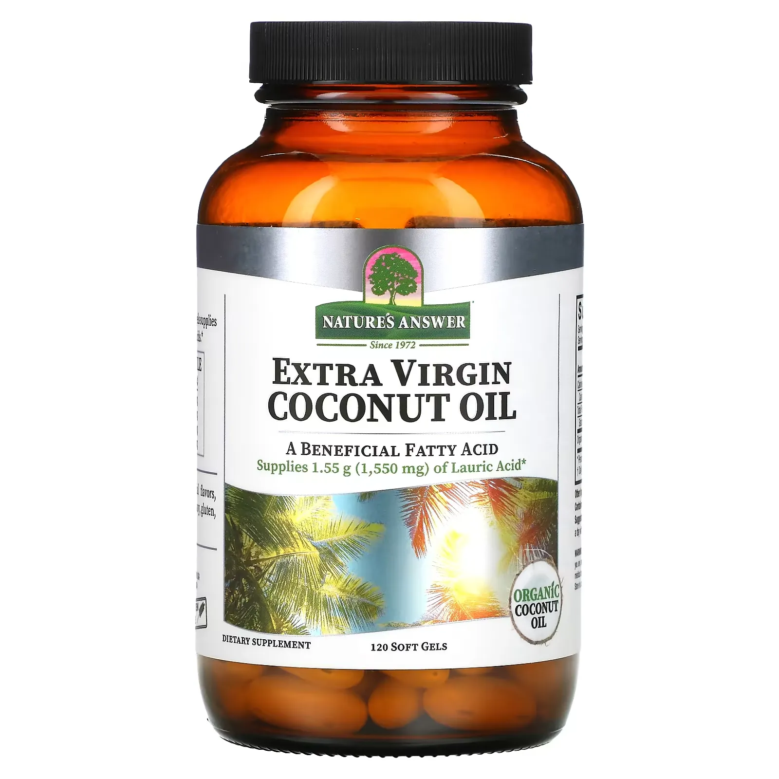 Extra Virgin Coconut Oil, 120 Soft Gels