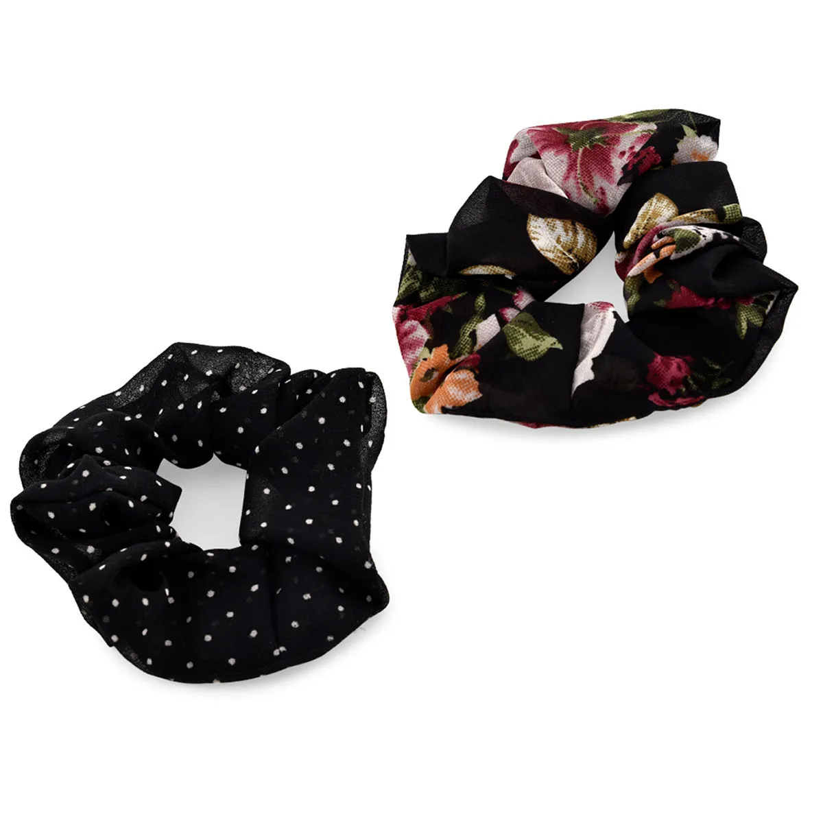 Toniq Set Of 2 Georgette Printed Hair Scrunchie For Women(OAWXXH83)