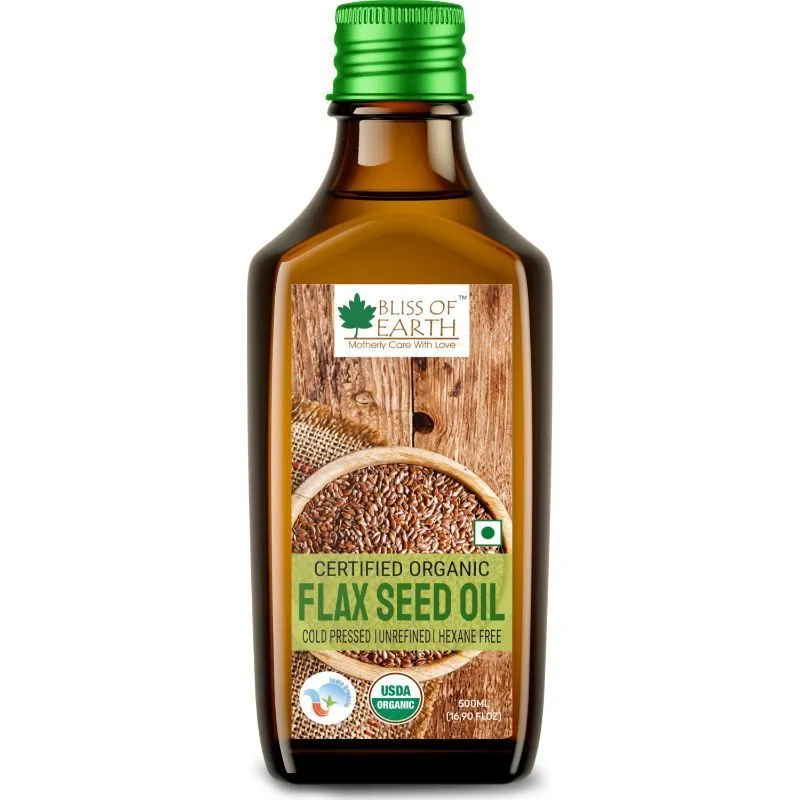 Bliss Of Earth Certified Organic Flax Seed Oil