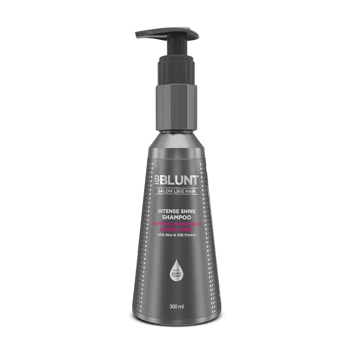 BBLUNT Intense Shine Shampoo with Rice & Silk Protein for 23X* Shinier Hair - 300 ml