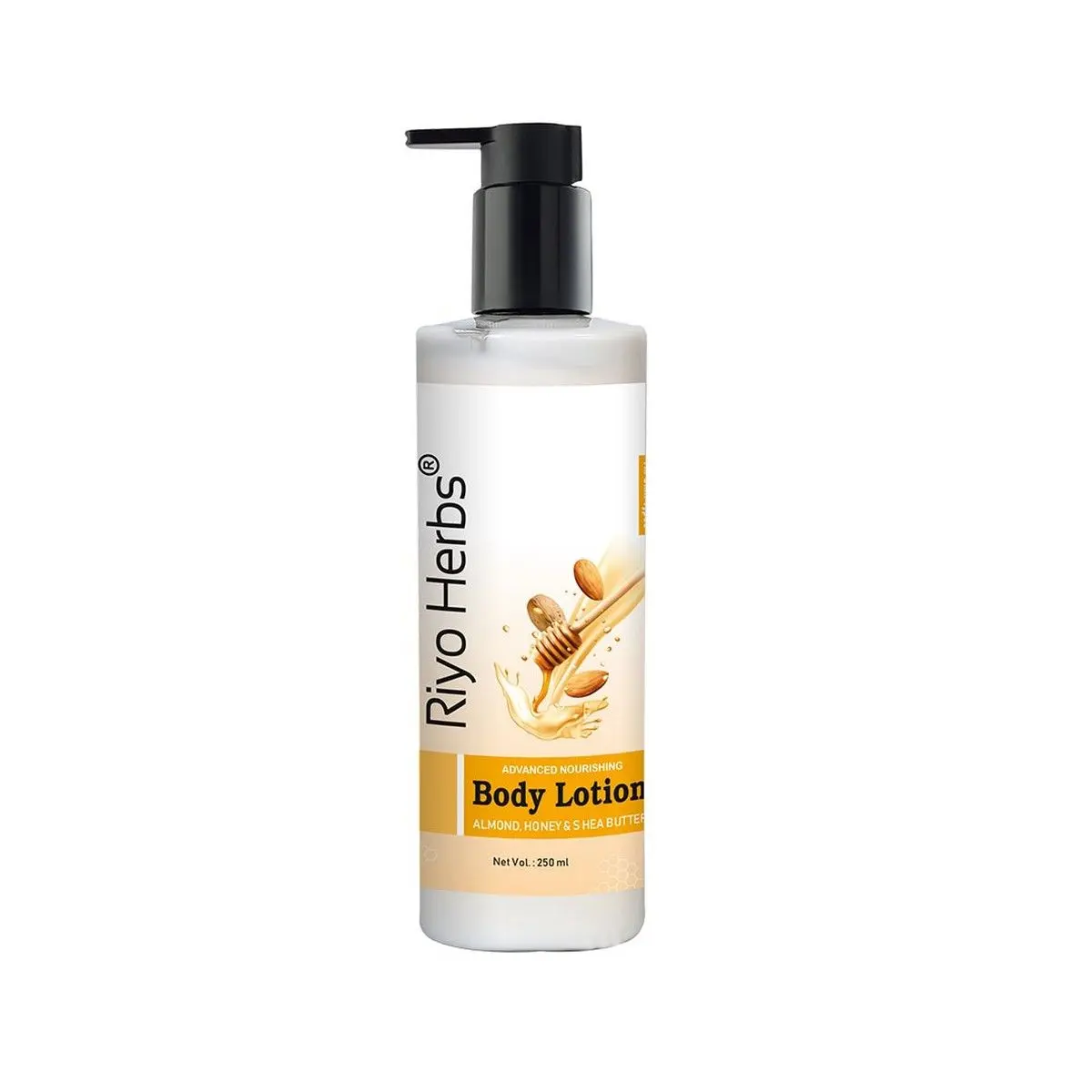 Riyo Herbs Body Lotion for All Skin Type, Advanced Nourishing, With Almond, Honey & Shea Butter, 250 ml